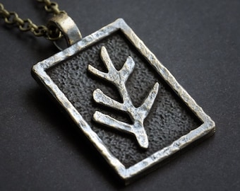 Handcrafted Cthulhu Elder Sign Necklace: Brass/Sterling Silver Amulet