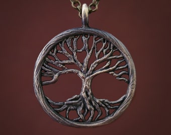 Amuleto di gioielli con ciondolo Yggdrasil albero della vita vichingo norvegese