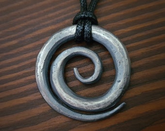 925 Sterling Silber große Spirale Eternity Wikinger keltische Halskette Charm