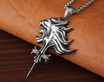 Collana Final Fantasy VIII Large Squall Leonhart Griever Gioielli con ciondolo in argento sterling