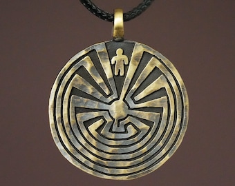 Labyrinth Halskette Anhänger Amulett Labyrinth Schmuck