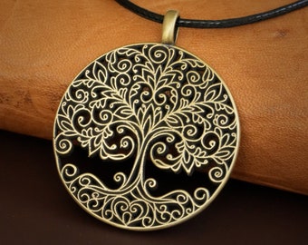 Handgemachter filigraner Baum des Lebens Anhänger: Sterling Silber Yggdrasil Halskette