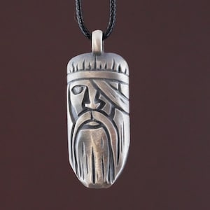 Viking Odin Allfather Necklace Pendant Charm Talisman Jewelry Brass / 925 Sterling Silver With Adjustable String
