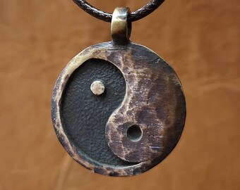 Ancient Looking Yin Yang Necklace Pendant Jewelry For Men