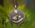 Sleeping Fox Necklace, Fox Moon Pendant, Woodland Forest Jewelry, 925 Sterling Silver or Brass Nature Amulet Gift product logo