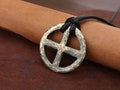 Hand Hammered Solar Cross Pendant: Viking Norse Necklace product logo