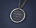 Sterling Silver Last of Us Firefly Double-Sided "When Lost In Darkness Look For The Light" Text Necklace Pendant Charm - SALE product logo
