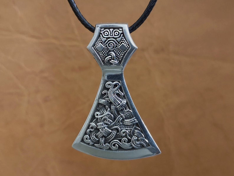 Viking Axe Pendant 925 Sterling Silver Warrior Necklace Etsy