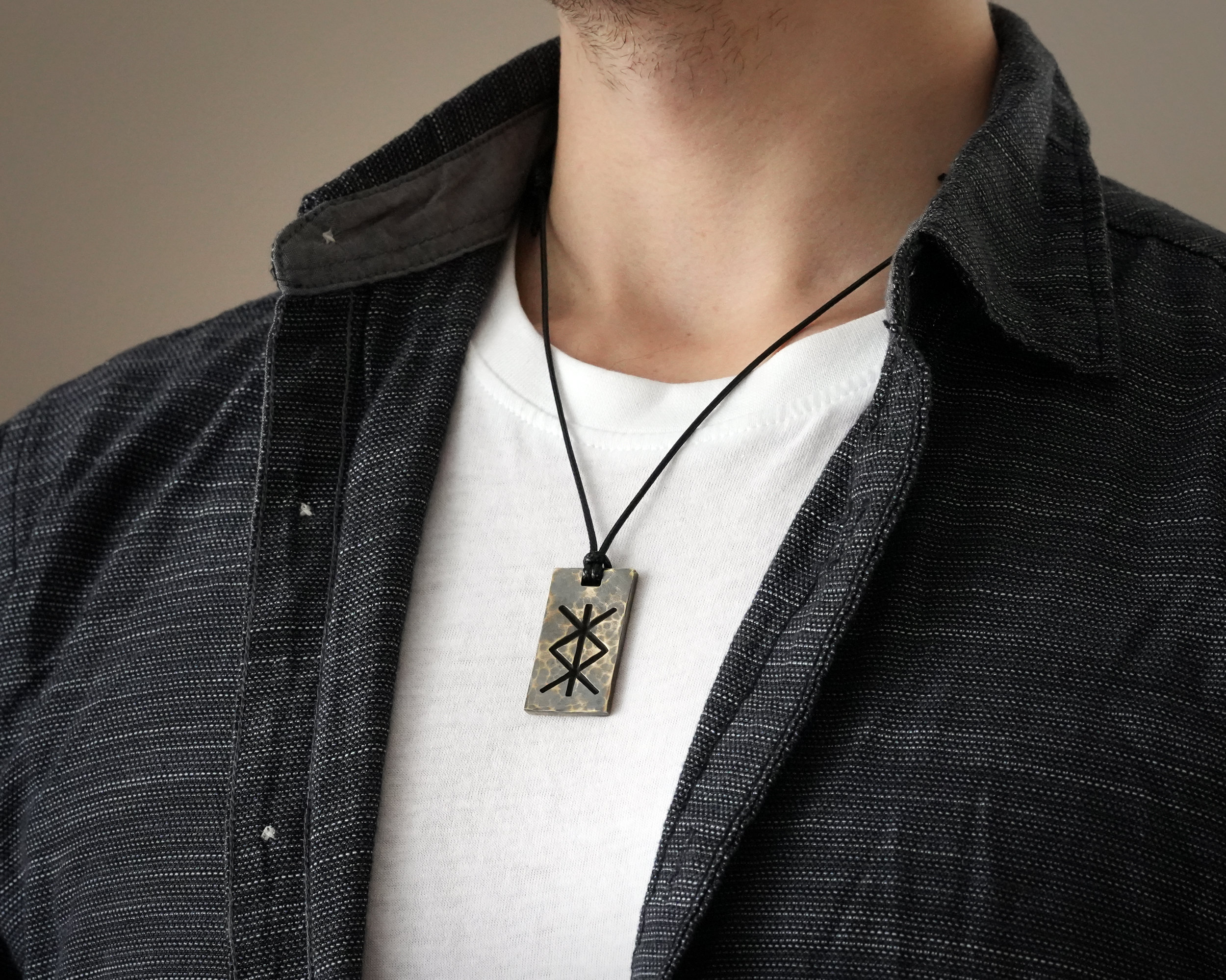 Bind Rune Protection Necklace Viking Elder Futhark Celtic Norse Jewelry ...