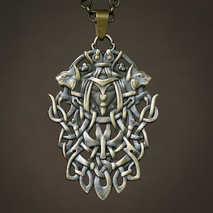 Freya Cat Necklace: Viking Goddess Pendant - Sterling Silver or Brass