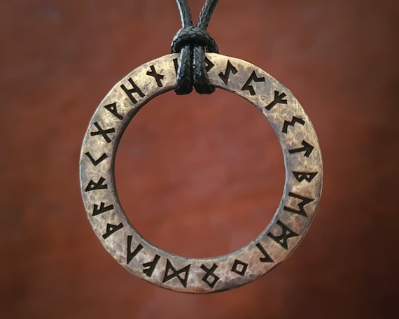 Viking Rune Ring Necklace Runes Circle Futhark Norse - Etsy