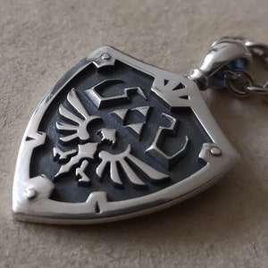 925 Sterling Silver Hylian Shield Necklace Pendant Jewelry