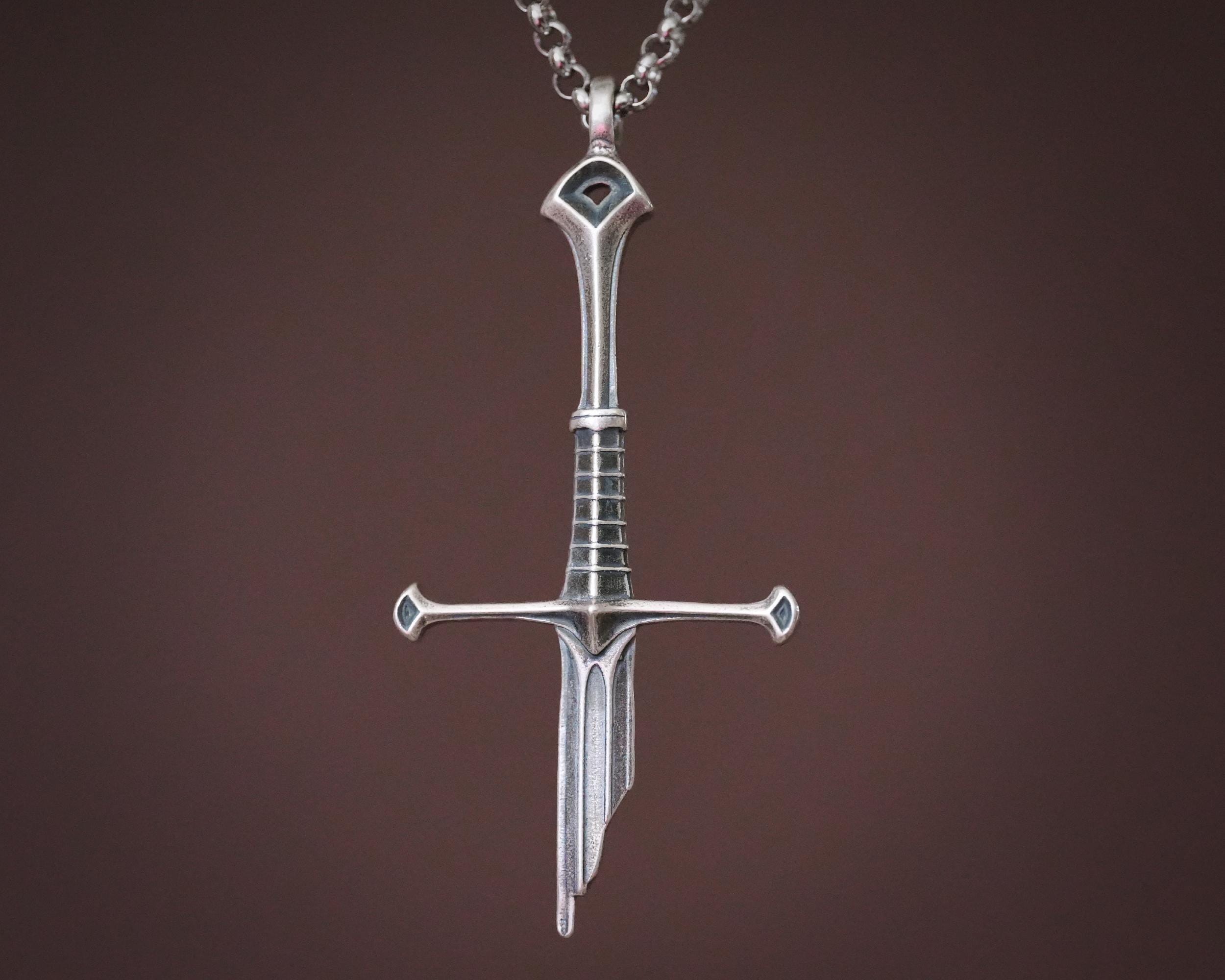 Fantasy Narsil Elven Punk Broken Sword Necklace – A Legendary