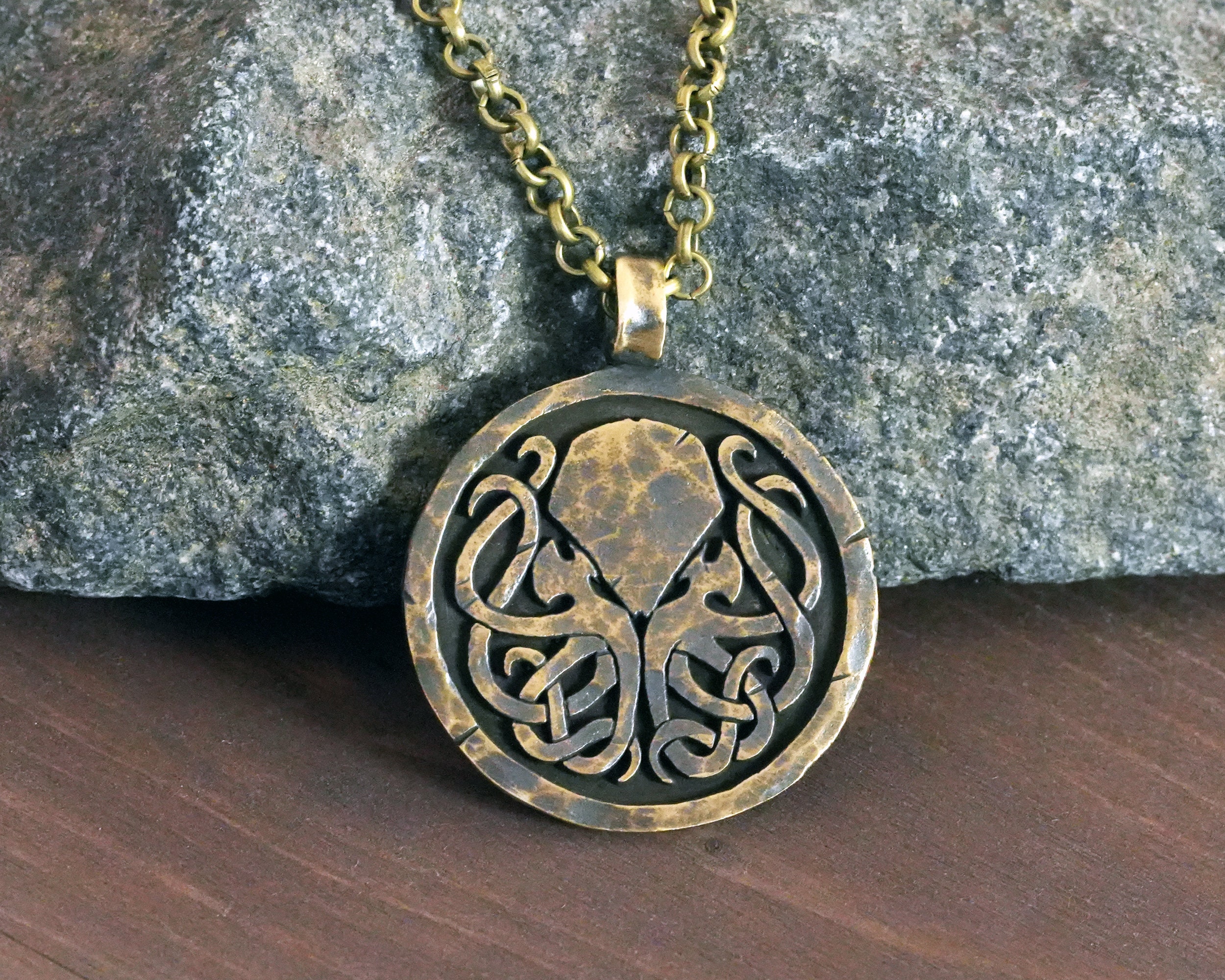 925 Sterling Silver Cthulhu Necklace Pendant Amulet With Chain - Etsy