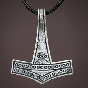 Romersdal Authentic Replica Thors Hammer Necklace Pendant Mjölnir Viking Norse Jewelry Thor Mjolnir Gifts for Men Brass  925 Sterling Silver