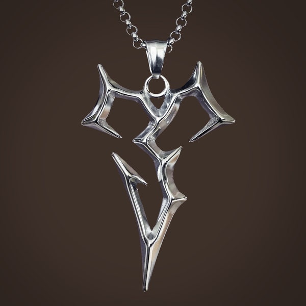 Large Sterling Silver Tidus Necklace from Final Fantasy X