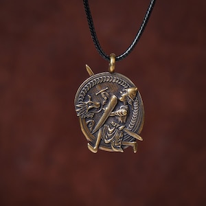 Sigurd Siegfried Battle With Dragon Fafnir Pendant Necklace Amulet Charm Jewelry