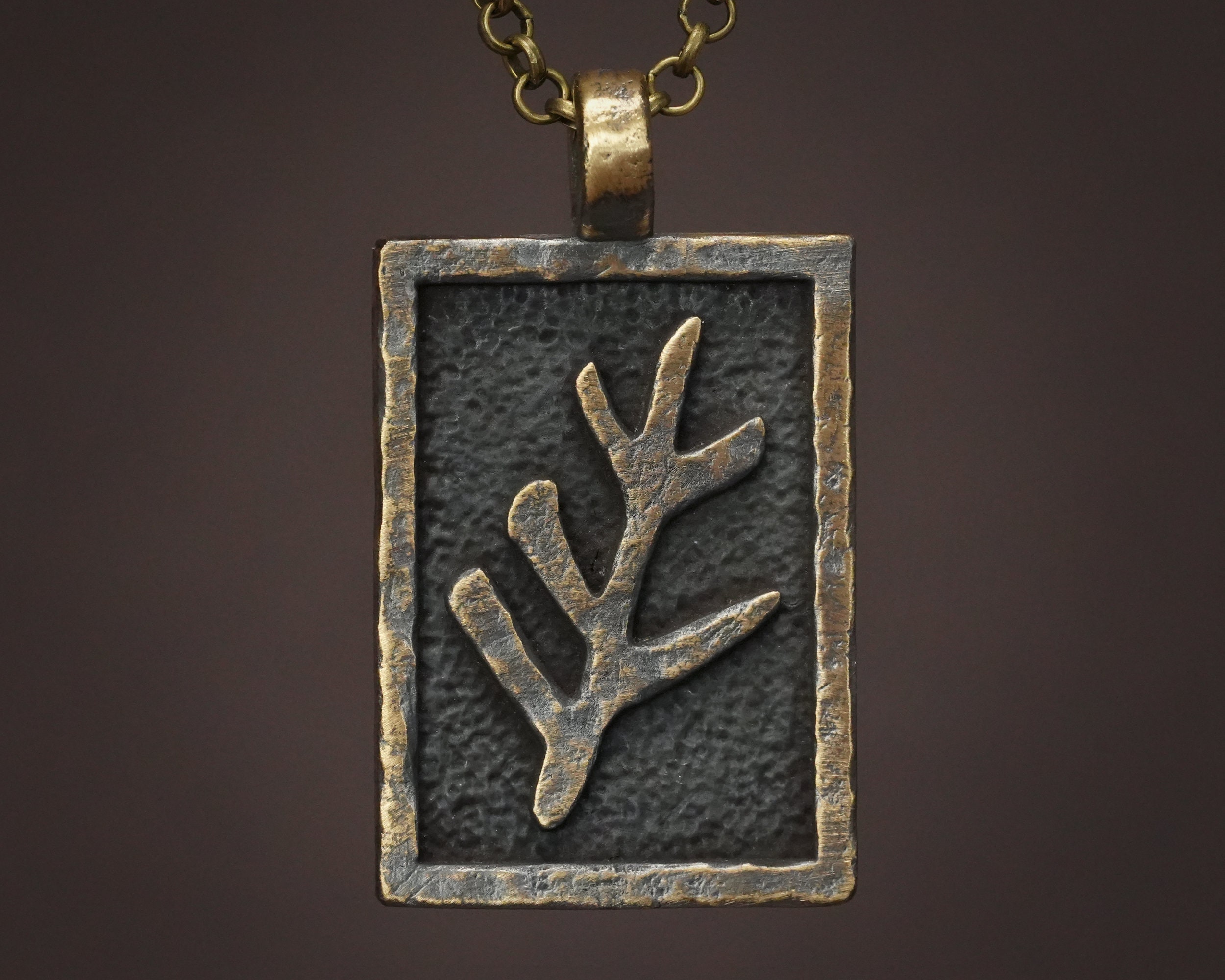 Handcrafted Cthulhu Elder Sign Necklace Brasssterling Silver Amulet 