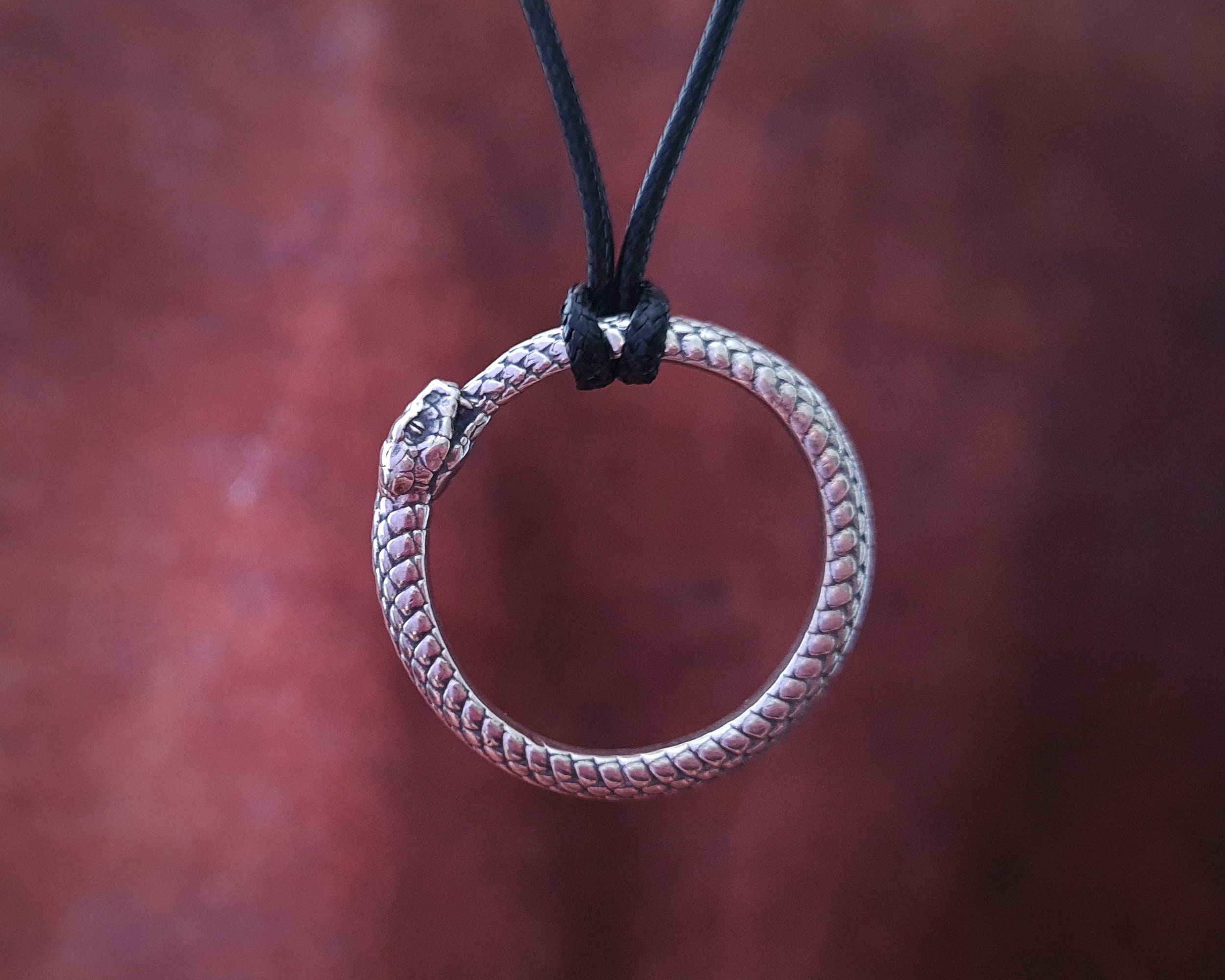 Collana Serpente Ouroboros Alchemy Sophia - Ciondolo In Peltro Con Cristallo Austriaco, Nuova Con Borsa - 4