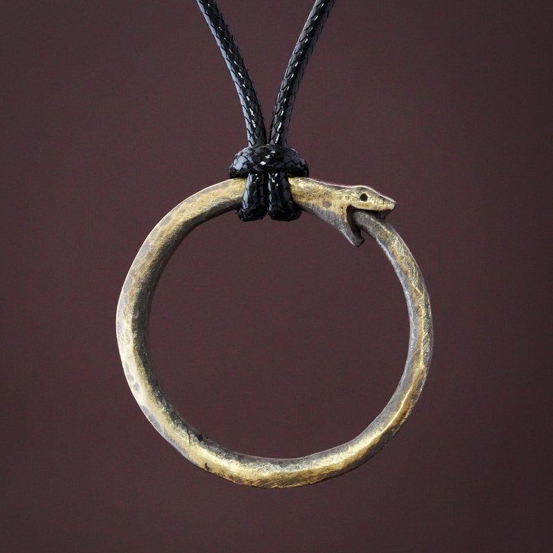 925 Sterlingsilber Ägyptische Alchemy Ouroboros Schlange Kreis Anhänger