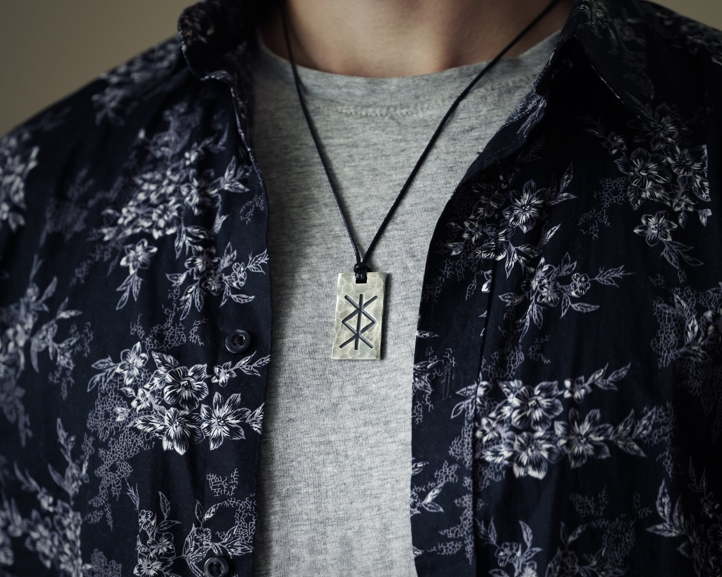Bind Rune Protection Necklace Viking Elder Futhark Celtic Norse Jewelry ...