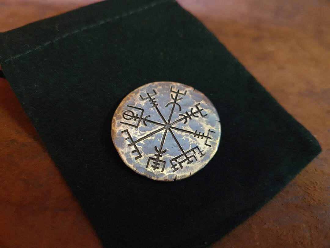 Viking Norse Traveler's Protective Talisman Vegvisir Coin Gift Etsy