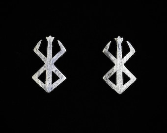 Orecchini a bottone Brand of Sacrifice: gioielli cosplay anime in argento sterling 925