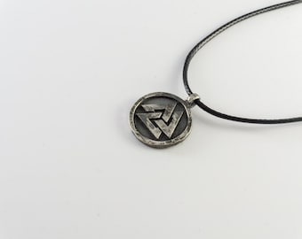 Silver Viking Men Jewelry Warrior Pendant Necklace Valknut