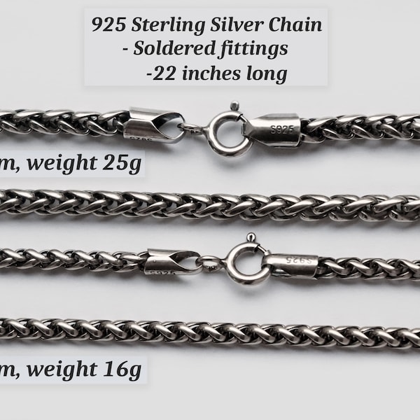 925 Sterling Silver Wheat Chain with soldered fittings 22 inches