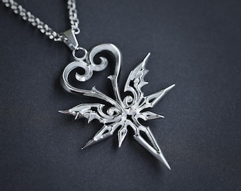 Collana con Cuore del Regno del Libro delle Profezie, gioiello a doppia faccia, amuleto