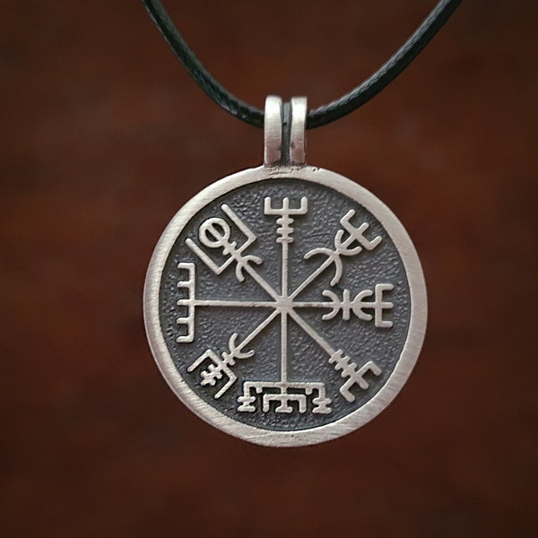 925er Sterling Silber Wikinger Vegvisir Anhänger