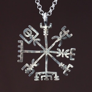 Vegvisir - A Viking Compass Hand Hammered Pendant Necklace