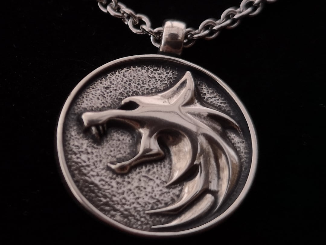 Wolf Double Sided Pendant 925 Solid Sterling Silver Charm Protection Amulet Gift