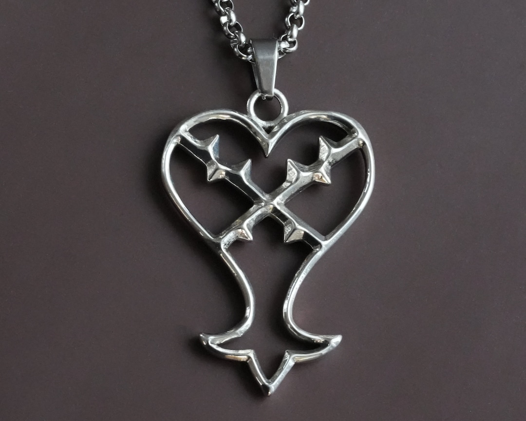 [GET ME BLING] 韓国☆925Silver☆Bold Heart Necklace Heartless Necklace |Kingdom Hearts | Jewelry | Amulet