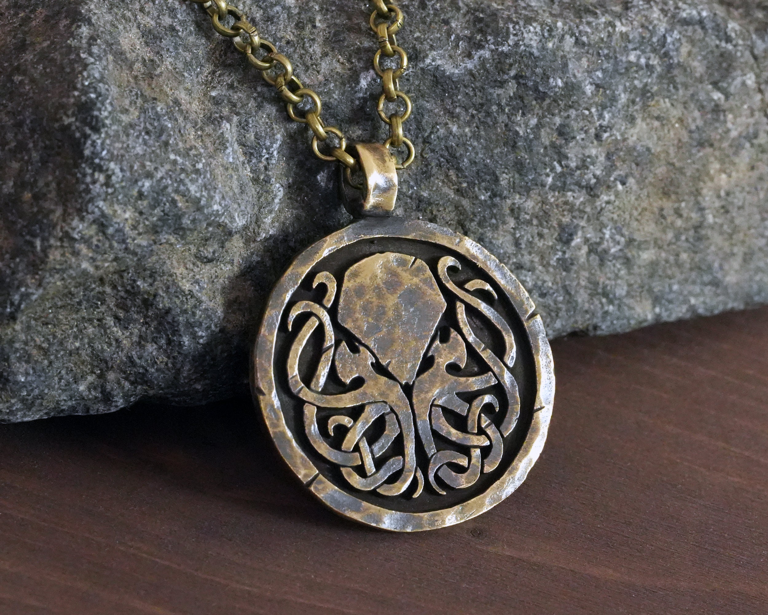 925 Sterling Silver Cthulhu Necklace Pendant Amulet With Chain - Etsy