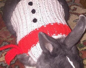 Maglione natalizio per animali domestici a forma di pupazzo di neve: vestito festivo in acrilico