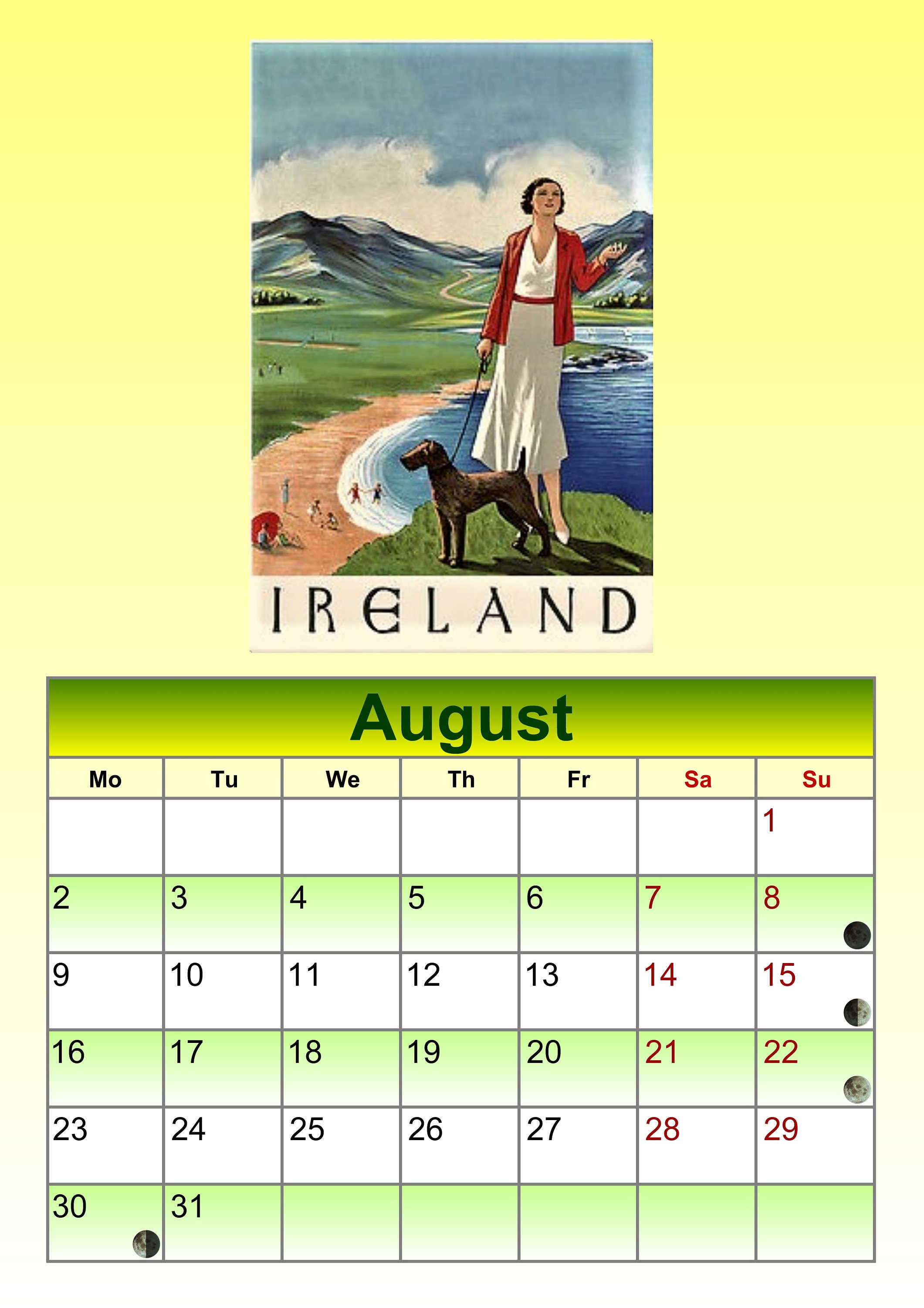 NEW 2021 IRISH TERRIER Dog yesteryear calendar freepost | Etsy