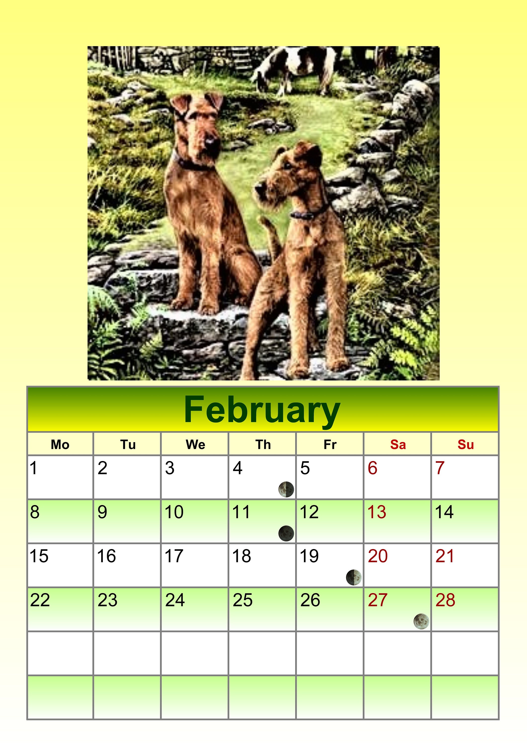 NEW 2021 IRISH TERRIER Dog yesteryear calendar freepost Etsy