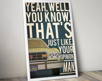 The Big Lebowski Poster, The Big Lebowski Print, The Dude, Geschenk, Geschenk für Ihn, Filmposter, Film Print, Verkauf, Weihnachten, Black Friday