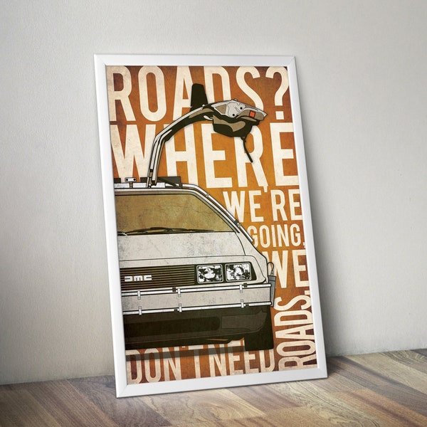 Back To The Future Poster, Back To The Future Print, Gift For Him, Movie Poster, Movie Print, Sale, Christmas, Black Friday, Cyber Monday