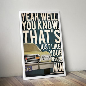 The Big Lebowski Poster, The Big Lebowski Print, The Dude, Gift, Gift For Him, Movie Poster, Movie Print, Sale, Christmas, Black Friday