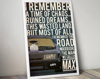 Mad Max Poster, Mad Max Print, Mad Max Road warrior Poster,Geschenk,Geschenk für Ihn, 80er Film Auto, Geschenk für Sie, Film Poster, Film Druck, Sale