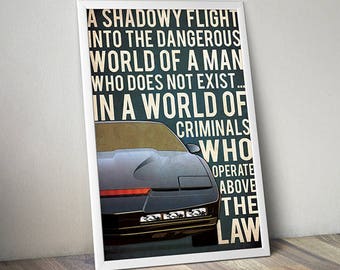 Knight Rider Poster, Knight Rider Print, KITT, Gift For Him, Gift, Movie Poster, Movie Print, Sale, Black Friday, Christmas