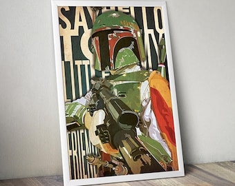 Star Wars Poster, Boba Fett, Scarface alternative poster, Gift for him, Gift For Her, Gift, Movie Poster, Movie Print, Sale