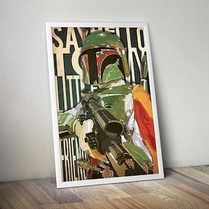 Star Wars Poster, Boba Fett, Scarface alternatives Plakat, Geschenk für Ihn, Geschenk für Sie, Geschenk, Film Poster, Film Poster, Verkauf