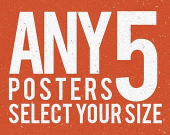 SALE, Bundle-Angebot, 5er-Set Drucke, Rabatt-Promo, 5 beliebige Poster, Wanddekoration, Wandkunst, Wohnkultur, Wählen Sie 5, Filmplakat, Sale