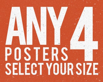 Beliebige vier Drucke, Movie Poster Set, Mix and Match