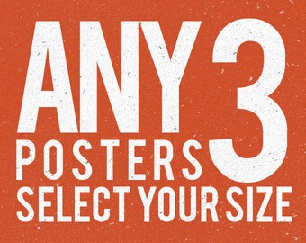 SALE, Bundle-Angebot, 3er Set Drucke, Rabatt Promo, drei beliebige Poster, Wall Art, Wählen SieAny3, Filmposter, Movie Print, Sale