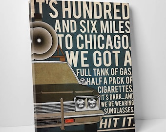 Blues Brothers Poster, Canvas, Blues Brothers Print, Bluesmobile, Gift For Him, Movie Poster, Sale, Christmas, Black Friday, Cyber Monday