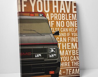 A-Team poster alternative poster canvas The A-Team GMC poster canvas GMC Vandura canvas 80s poster 80s car poster 80s GMC Mr T Barracus